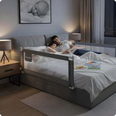 shumee Varnostna pregrada za posteljo, varnostna vrata, ključavnica, 160 cm, Nukido NK-227, siva