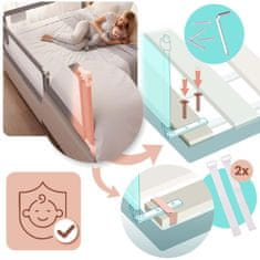 shumee Varnostna pregrada za posteljo, varnostna vrata, ključavnica, 160 cm, Nukido NK-227, siva