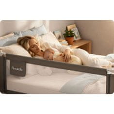 shumee Varnostna ograja za posteljo, varnostna vrata, ključavnica, 200 cm, Nukido NK-227, siva