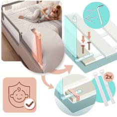 shumee Varnostna ograja za posteljo, varnostna vrata, ključavnica, 200 cm, Nukido NK-227, siva