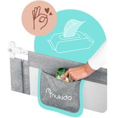 shumee Varnostna ograja za posteljo, varnostna vrata, ključavnica, 200 cm, Nukido NK-227, siva