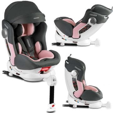 shumee Vrtljivi avtosedež Stigo v sivi in roza barvi