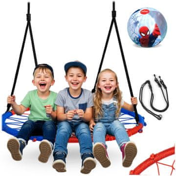 Neo-Sport SWINGO gugalnica vranje gnezdo 95 cm modro-rdeča + žoga Spiderman
