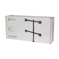 S-box namizni nosilec za 4x monitor LCD-352/4-3 črn
