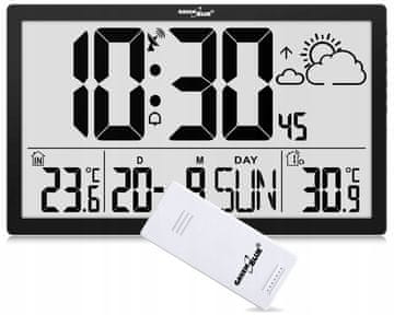 shumee GREENBLUE Vremenska postaja VELIKA LCD STENSKA URA GB218