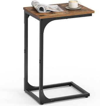 Songmics Klubska mizica, C-oblike, 40x30x62 cm, rjava