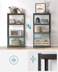 Songmics Polica, 40x80x160 cm, rjava, nastavljiva