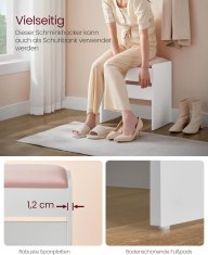 Songmics Toaletna mizica s stolčkom, 45x28,6x49,5 cm, roza