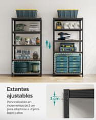 Songmics Robusten regal 60x120x200 cm rjave barve