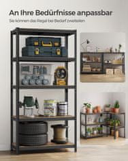 Songmics Robusten regal 60x120x200 cm rjave barve