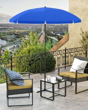 Songmics Plažna senčnik 160x206 cm modra