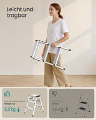 Songmics Stopnišče 44x68x20 cm Srebrna