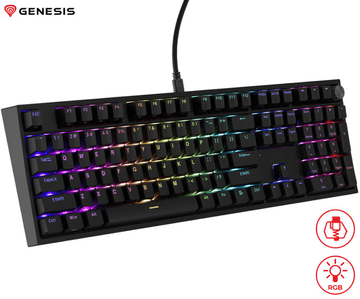 Genesis Thor 404 gaming mehanska tipkovnica, Outemu Peach Silent V3 stikala, RGB, črna