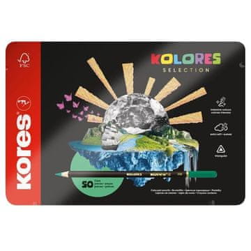 Kores Kolores Selection trikotne barvice, 50 barv