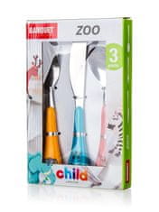 Banquet Otroški jedilni pribor ZOO komplet plastičnih ročajev 3 kosi.