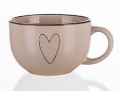 Banquet JUMBO vrč 730ml HEART BÉŽ keramika