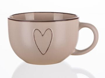 Banquet JUMBO vrč 730ml HEART BÉŽ keramika