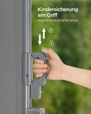 Songmics Stranska tenda, 180x350 cm, siva