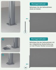 Songmics Stranska tenda, 180x350 cm, siva