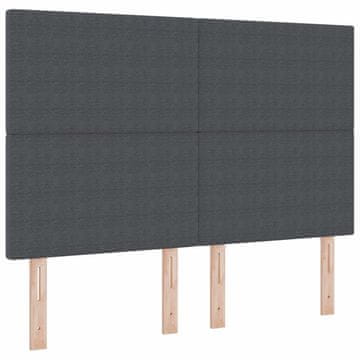 Vidaxl LED glava postelje Temno siva 160 cm Žametna tkanina
