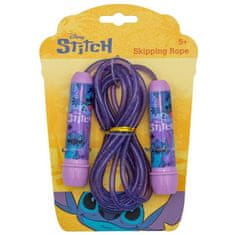 Disney Disney Stitch Vijolična nastavljiva skakalna vrv za dekleta, skakalna vrv z ročaji za otroke, dolga 2,4m