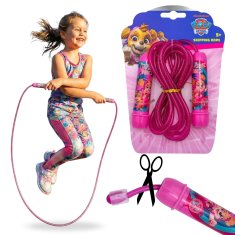 Paw Patrol Paw Patrol Roza nastavljiva skakalna vrv za deklice, skakalna vrv z ročaji za otroke, dolga 2,4m