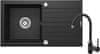 Deante set granitno pomivalno korito in kuhinjska armatura Zorba ZQZV2113, grafit