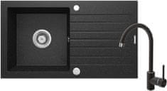 set granitno pomivalno korito in kuhinjska armatura Zorba ZQZV2113, grafit