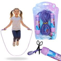 Disney DISNEY Frozen Vijolična nastavljiva skakalna vrv za dekleta, skakalna vrv z ročaji za otroke, dolga 2,4m