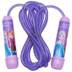 Disney DISNEY Frozen Vijolična nastavljiva skakalna vrv za dekleta, skakalna vrv z ročaji za otroke, dolga 2,4m