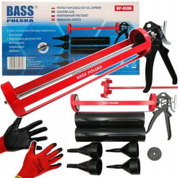 Bass Polska Univerzalna pištola za fugiranje kamna in plošč + nastavki