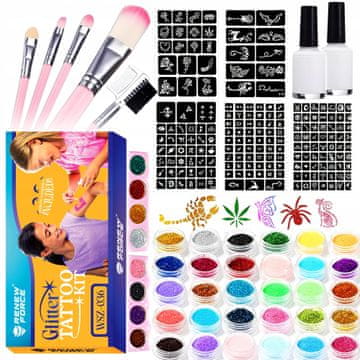 Dexxer XXL set glitter tattoo za izdelavo bleščečih tatujev