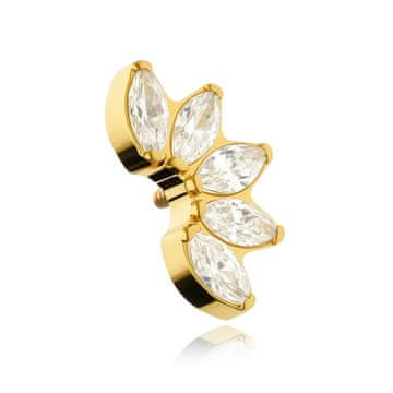 shumee Titanova kapica z belimi cirkoni - zlata - TNA-054 1,2 mm