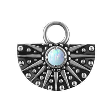 shumee Obeski - CoCr NF - ažurni z belim opalom - srebrni - D-088