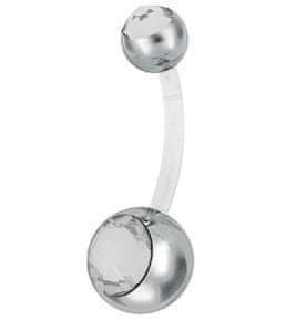 shumee Bioplastični popkovni obroč z belimi cirkoni - BP-002 1,6/12/4-6