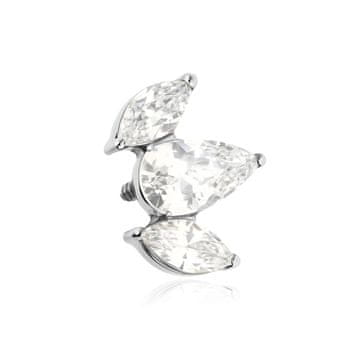 shumee Titanova kapica z belimi cirkoni - srebrna - TNA-121 1,2 mm