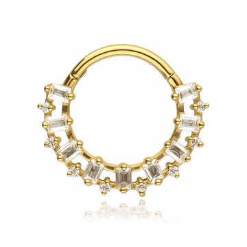 shumee Uhani kliker z belimi cirkoni - zlati - K-080 1.2/10