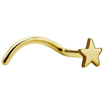 shumee Titanov nosni obroček - zlata zvezdica - TN-020 0,8/6,5/3