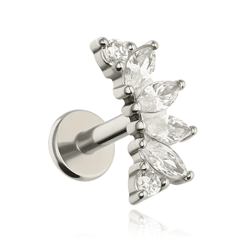 shumee Uhani iz labreta z belimi cirkoni - srebrni - LGW-056 1.2/6