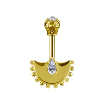shumee Uhani z navpično vijačnico in belimi cirkoni - CoCr NF - zlato - LGW-055 1.2/6