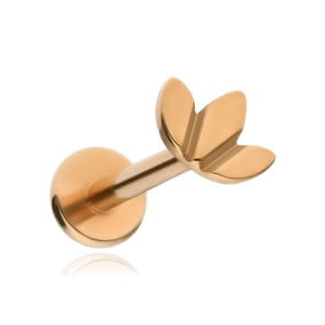 shumee Uhani iz titana, labret, listi, rožnato zlato 1,2/6