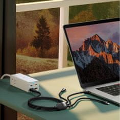 BASEUS Kabel 4 v 1 USB+USB-C na USB-C / iPhone Lightning / micro USB, 1,2 m – črn