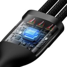 BASEUS Kabel 4 v 1 USB+USB-C na USB-C / iPhone Lightning / micro USB, 1,2 m – črn