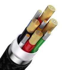 BASEUS Kabel 4 v 1 USB+USB-C na USB-C / iPhone Lightning / micro USB, 1,2 m – črn