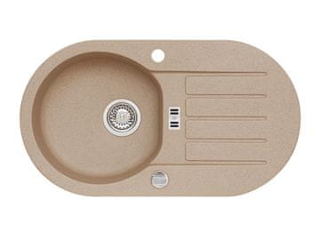 Alveus Granital pomivalno korito NIAGARA 40 z odcejalno površino, okroglo, 775x435