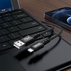 AceFast MFI kabel za iPhone USB – Lightning 2,4 A, 1,2 m, črn