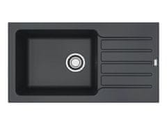 Alveus Granital pomivalno korito NIAGARA 90 z odcejalno površino, 775 x 430, črna