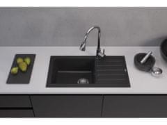 Alveus Granital pomivalno korito NIAGARA 90 z odcejalno površino, 775 x 430, črna