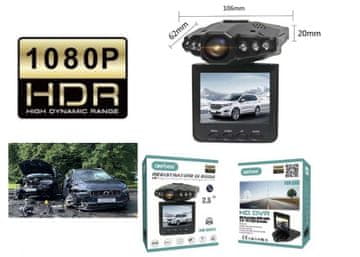 Aerbes Avto kamera Full HD 1080p Nočno Snemanje, Vgrajena Baterija + 64 GB SD kartica