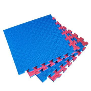 KINETA 4x Tatami puzzle podloga 50x50 cm - 2 cm debeline - modro-rdeča